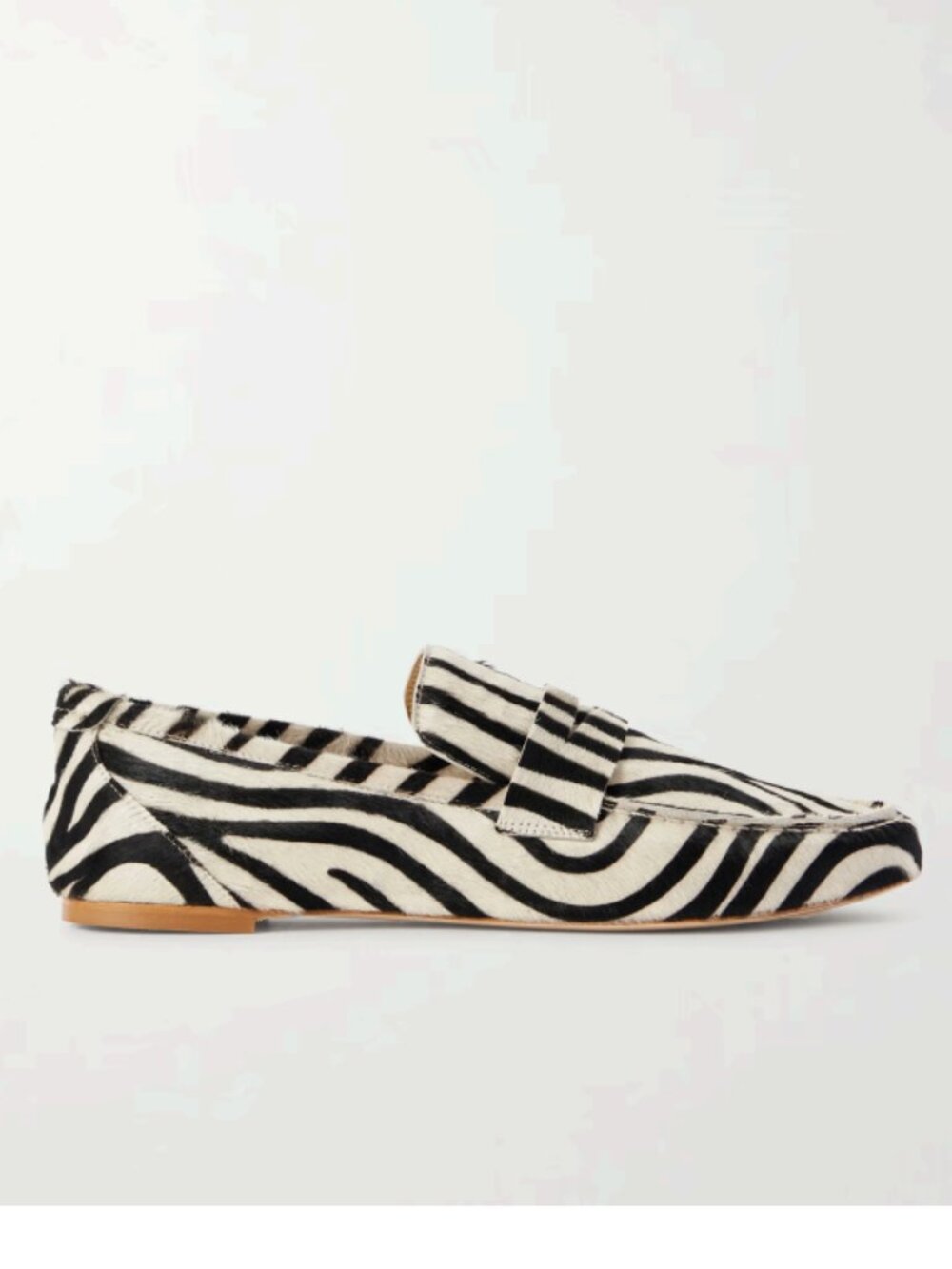 JAMIE HALLER Made in Brazil Zebra-Print Calf Hair Penny Loafers Size 9